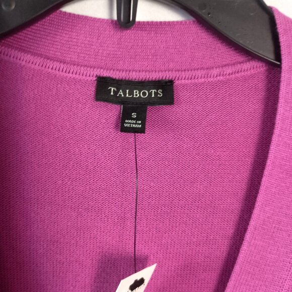 Talbots Women’s Girlfriend Cardigan Sweater S NWT Fuchsia Soft Knit Casual - Picture 4 of 8
